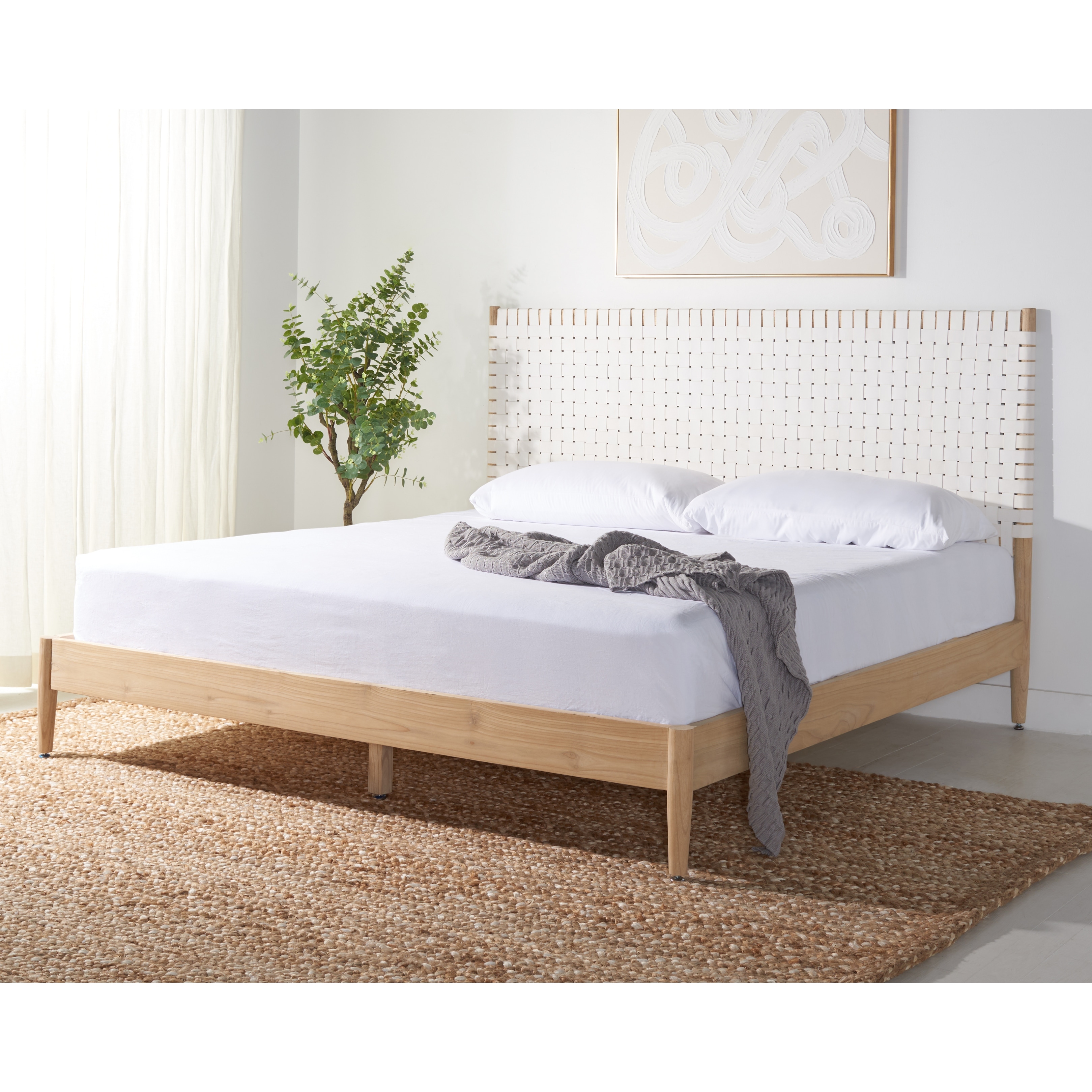 Woven hotsell leather bed