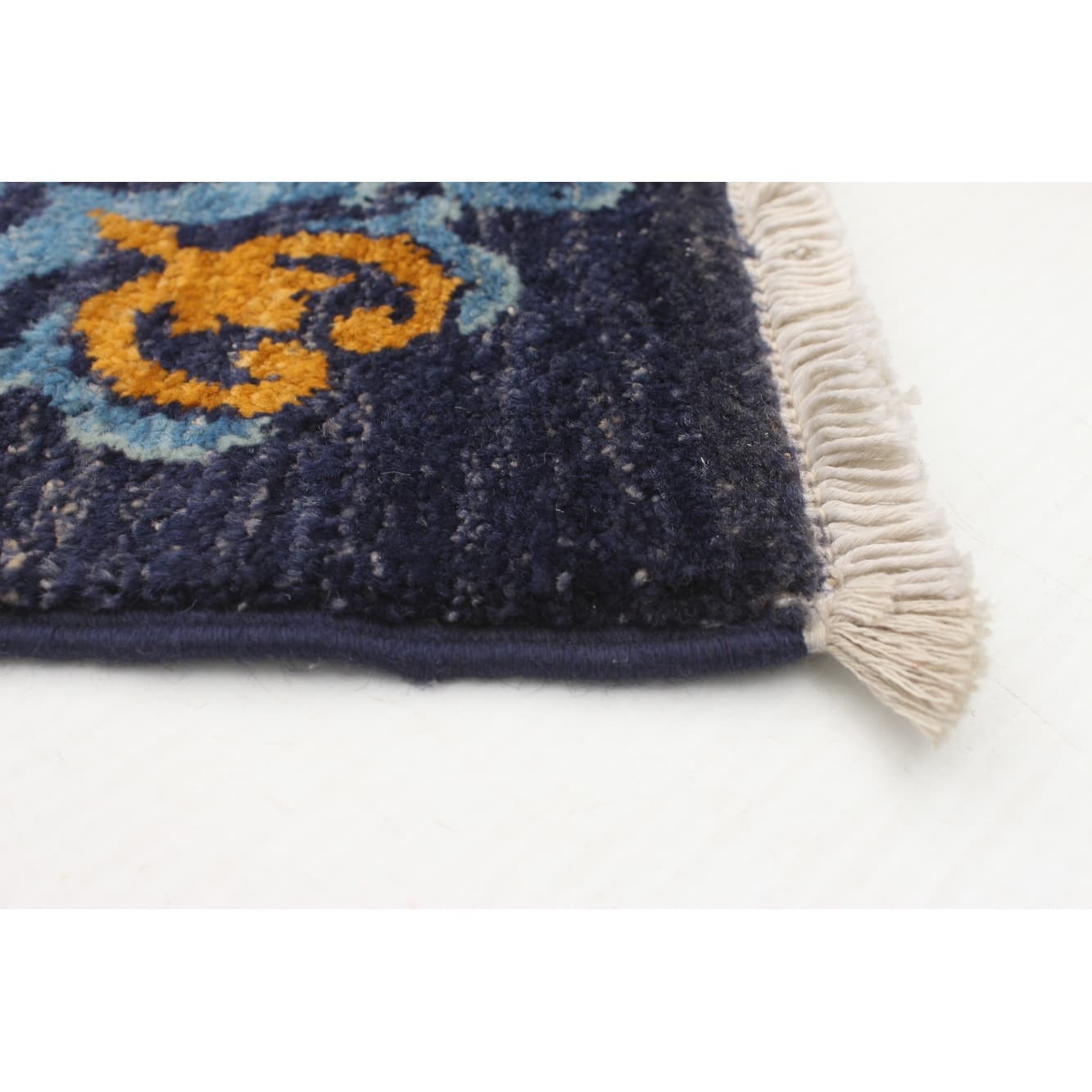 ECARPETGALLERY Handknotted Lahore Finest Collection Blue Wool Rug 6