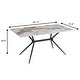 preview thumbnail 49 of 131, Elega Modern Sintered Stone Dining Table Modern Trestle Base Powder-Coated Steel Frame Kitchen Table - 47"-71"