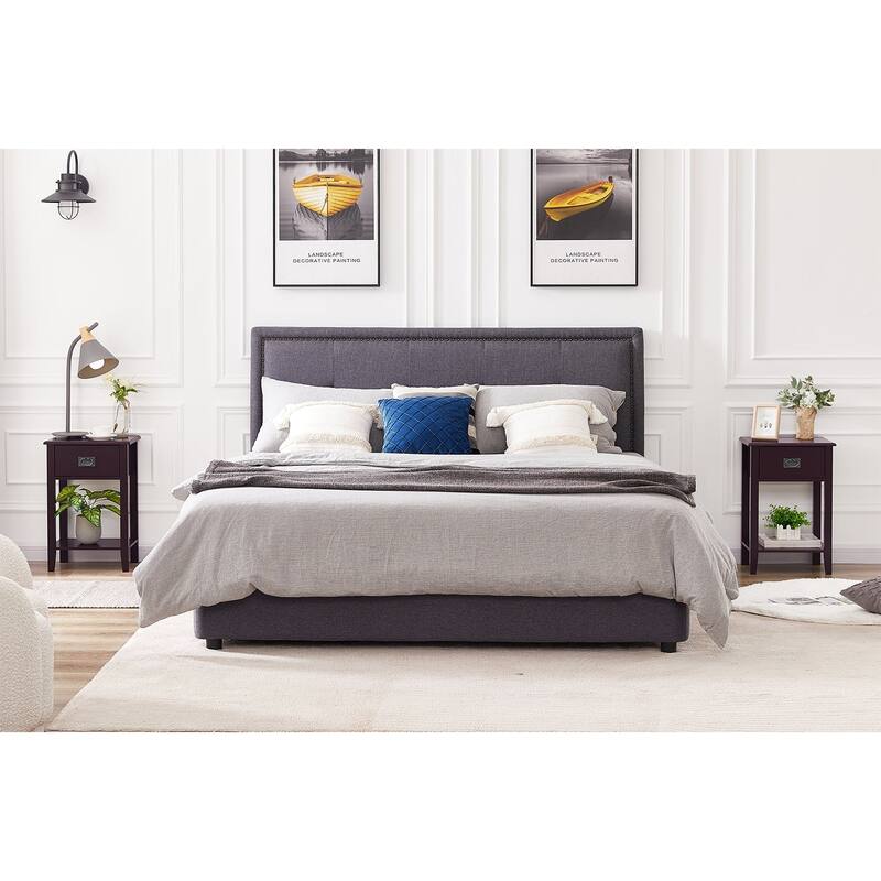 Javlergo Wooden Nightstand Bedside, Set of 2, Small End Tables with Drawer for Bedroom, Living Room, Office Room