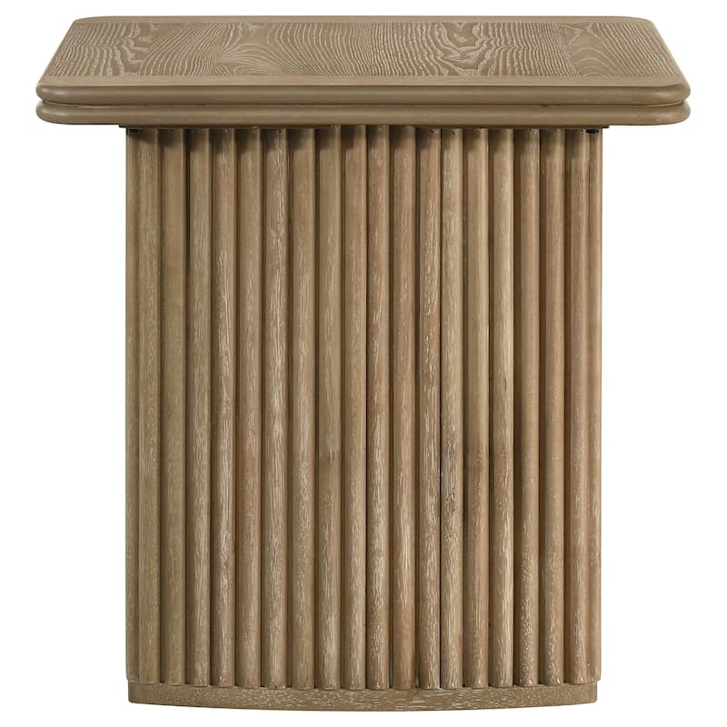 Adina Square Wood Side End Table Distressed Light Brown - 23.75'' x 23.75'' x 24''