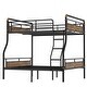 preview thumbnail 8 of 12, Full XL Over Queen Metal Bunk Bed with Ladder, Safety Guardrails & Rustic Wood Accents
