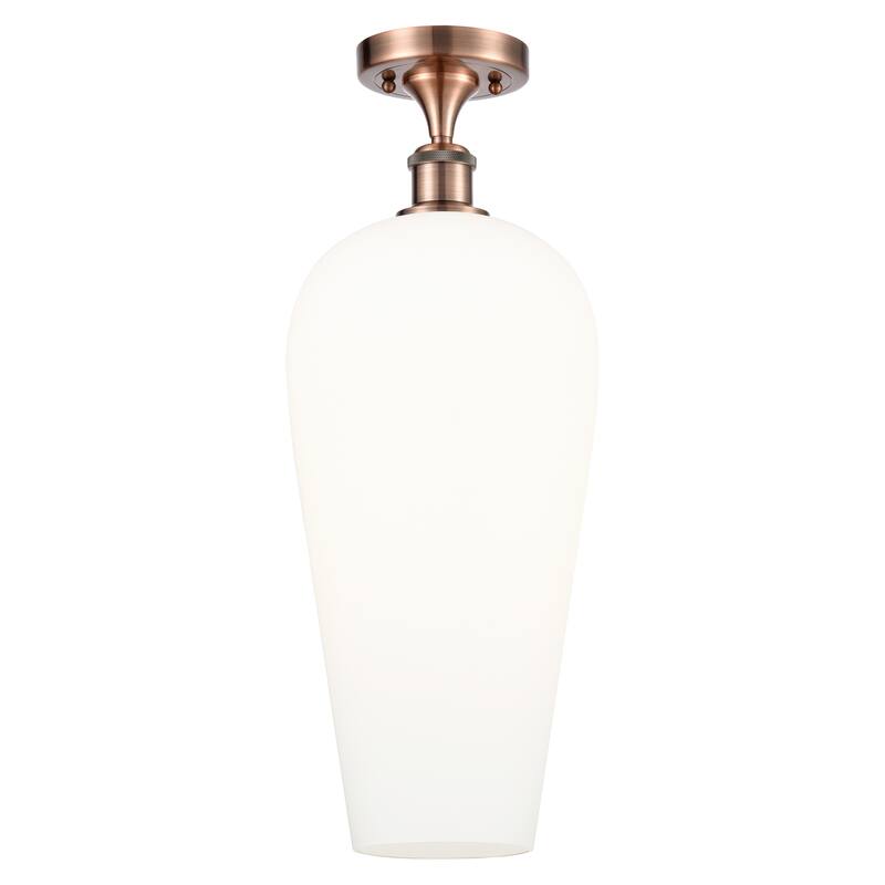 Innovations Lighting Endless Possibilities Ballston - Chelsea - 1 Light 8" Semi-Flush Mount - Antique Copper/White