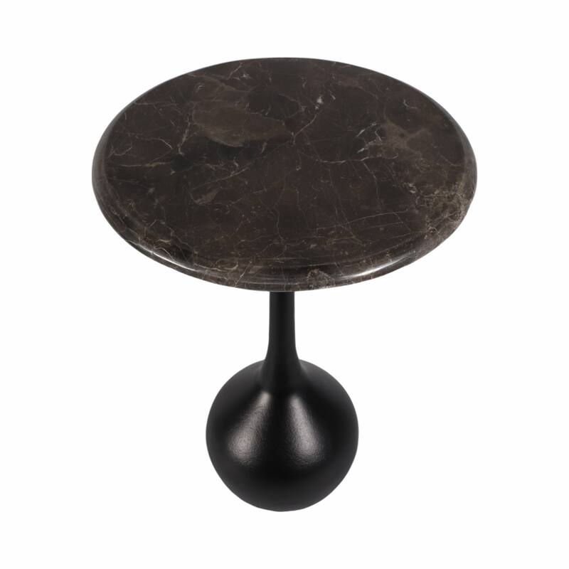 Round Accent Table - Marble Top with Ball Base - 21"