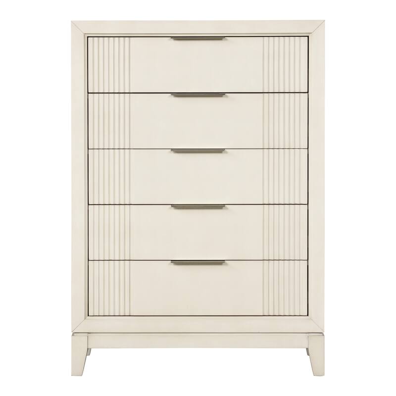 Furniture of America Irwin Antique White Solid Wood 5-Drawer Chest