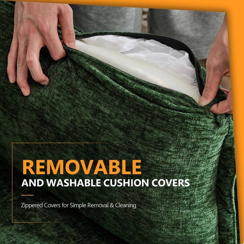 Chenille Upholstered Skirted Arm Chair Accent Chair With Thin Arms For Living Room