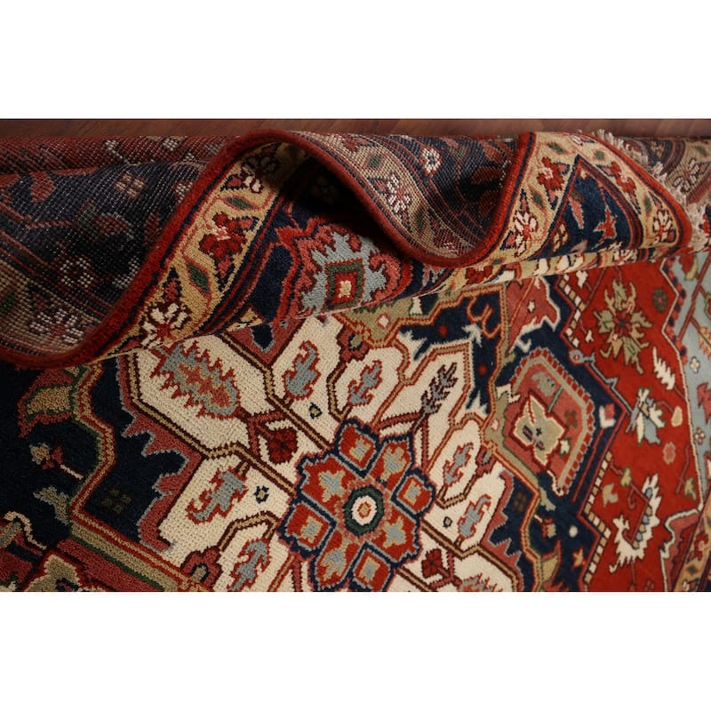 Heriz Serapi Indian Area Rug Hand-Knotted Wool Carpet - 8'6" x 11'10"