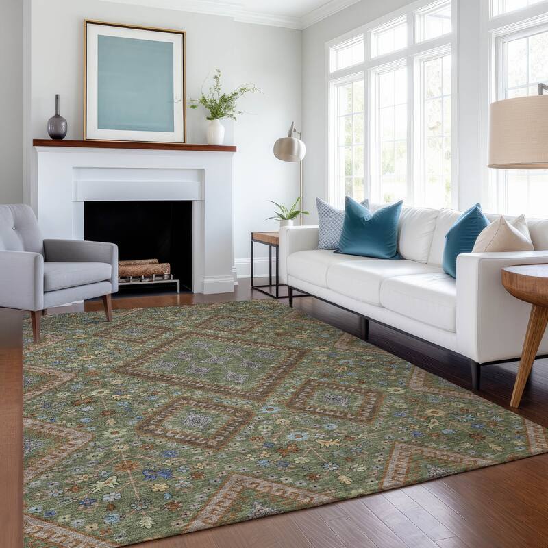 Machine Washable Indoor/ Outdoor Boho Milli Chantille Rug