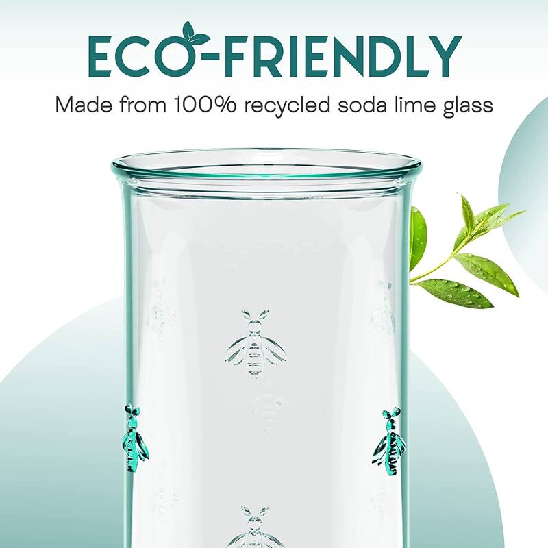 Amici Home Set of 6 Italian Recycled Green Regina Hiball Glasses - 18 Oz