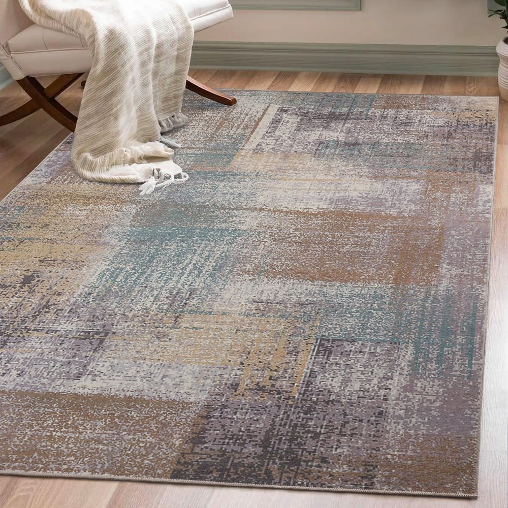 Superior Ara Patchwork Non-Slip Washable Indoor Area Rug