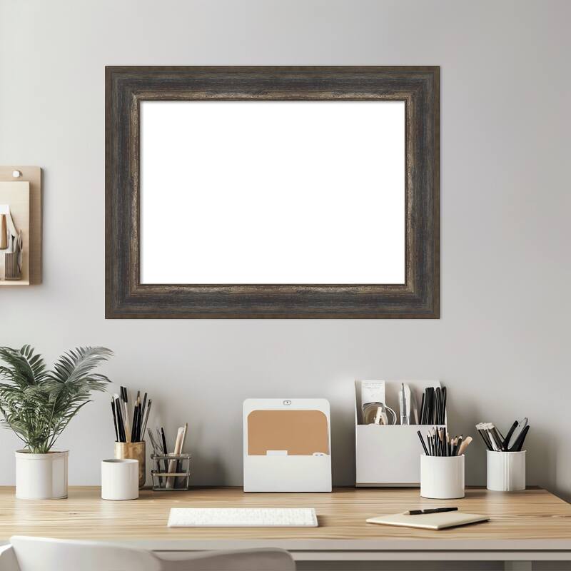 Amanti Art Alta Brown Grey Framed Dry Erase Magnetic Board