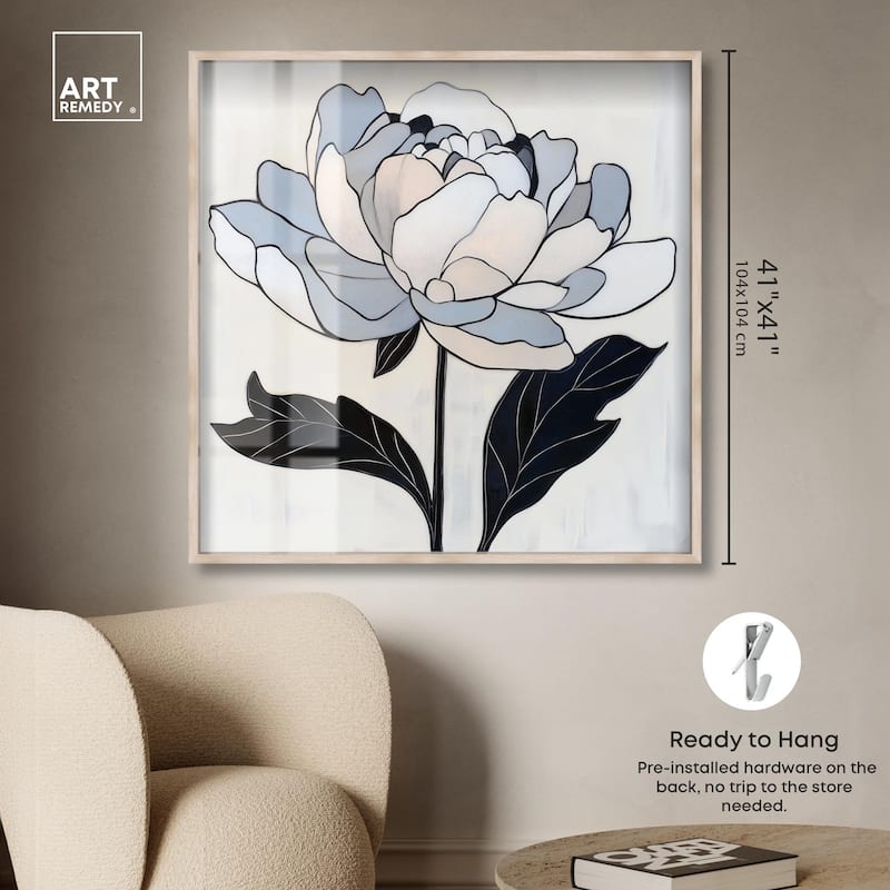 Gray Scale Flower I Shadowbox by Art Remedy