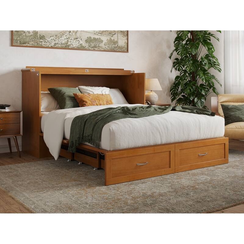 Hamilton Murphy Bed Chest with Mattress and Storage Drawer