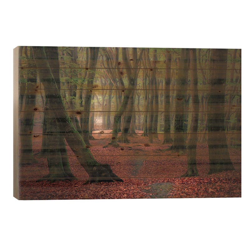 Follow The Crumbs Print On Wood by Rob Visser - Multi-Color - 18x26x1.5