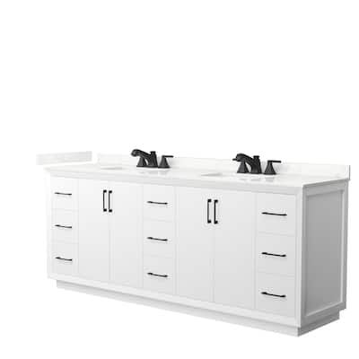 Strada 84-inch Double Vanity, Quartz Top