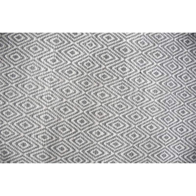 Hand Woven Chloe Design Diamond Flat Weave Wool Traditional Oriental Area Rug