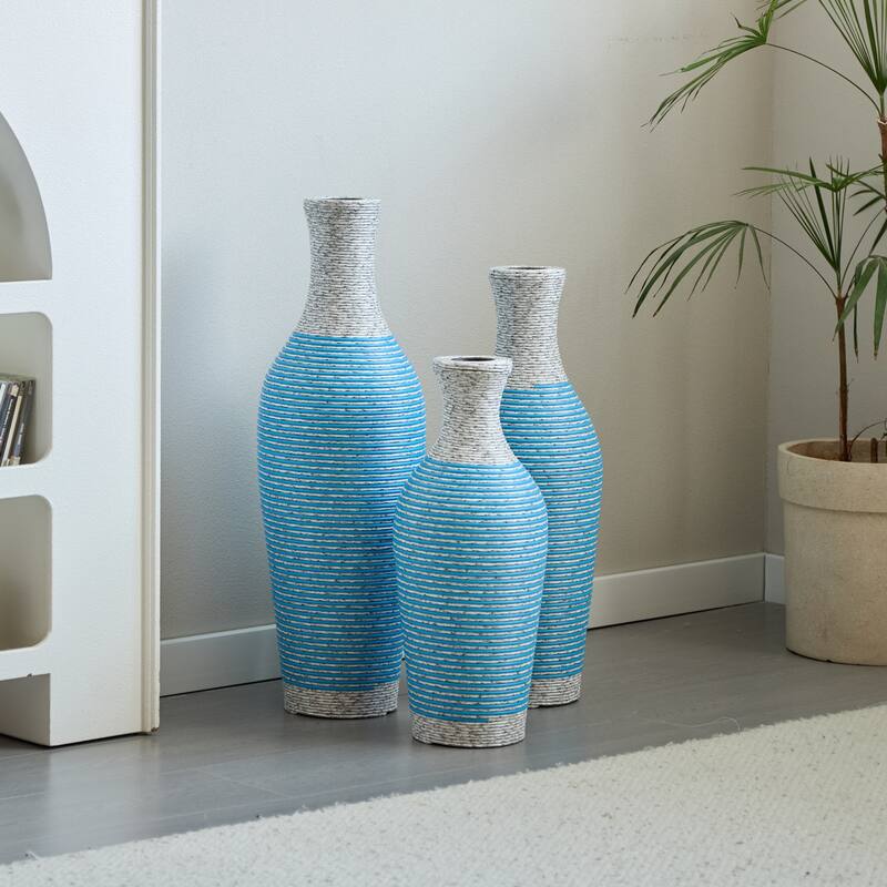 Desktop Vase, Brown Decorative Floor Vase, High Independent Flower Stand, Artificial Vine Vase, PVC Floor Vase, Set of 3