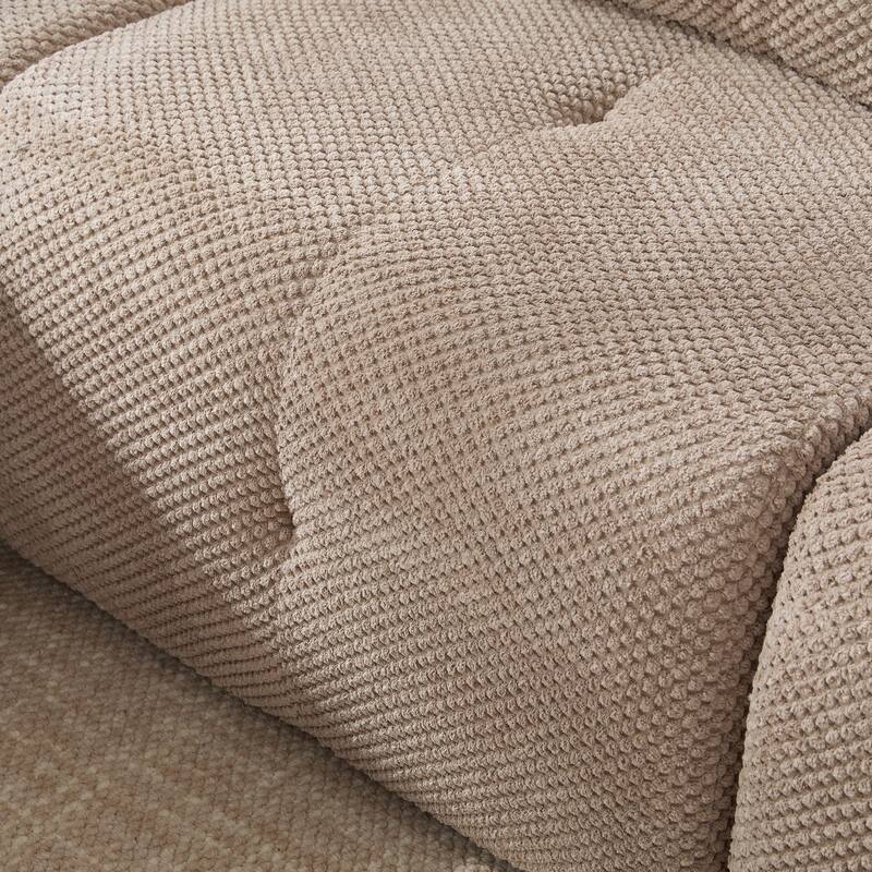 Roomfitters Modular L Shaped Sectional Sofa, 4-Piece Cloud Tufted 3 Seater Couch with Deep Seat Ottoman and Pillows