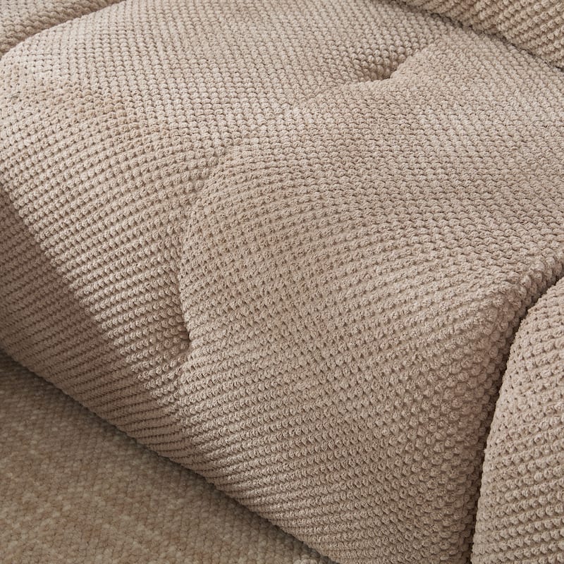 Roomfitters U Shaped Modular Sectional Sofa Bed Chaise, 6-Piece Cloud Tufted Floor Couch with 2 Ottomans and 4 Pillows