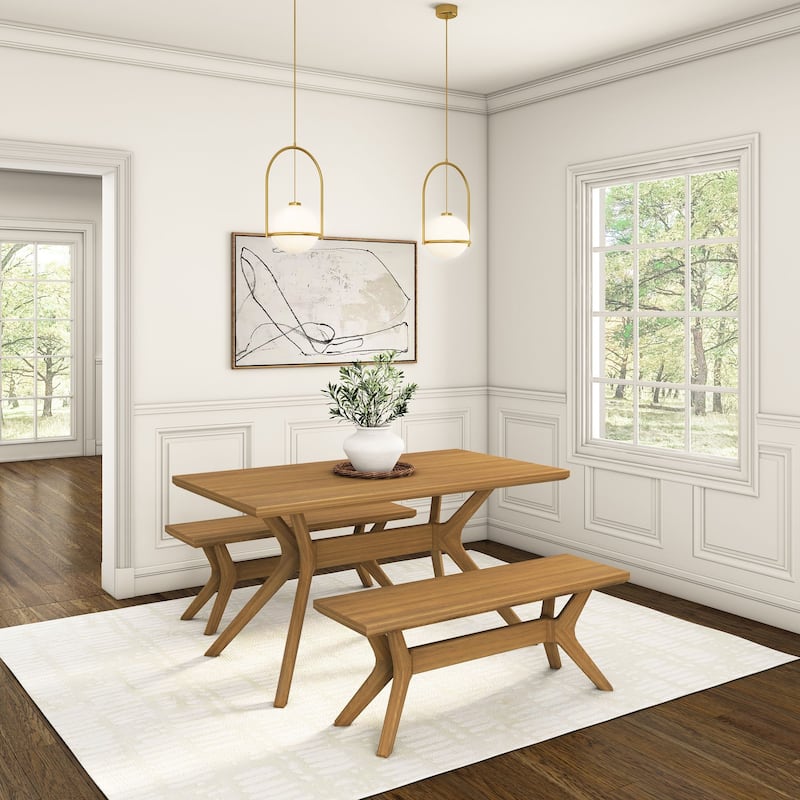 Plank and Beam Verso Cross Leg Rectangular Dining Table - 60"
