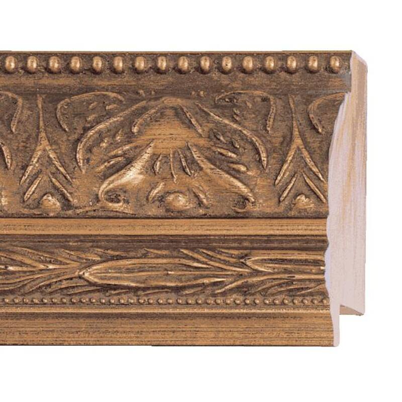12x7 Frame Vintage Gold Solid Wood Picture Frame | 2.5 Inch Moulding