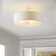 preview thumbnail 3 of 15, SAFAVIEH Lighting Jolana 19.75-Inch 3-Light Flush Mount Ceiling Light - 20" W x 20" D x 12" H White