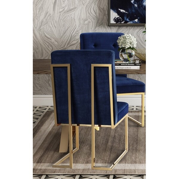 Akiko navy outlet velvet chair