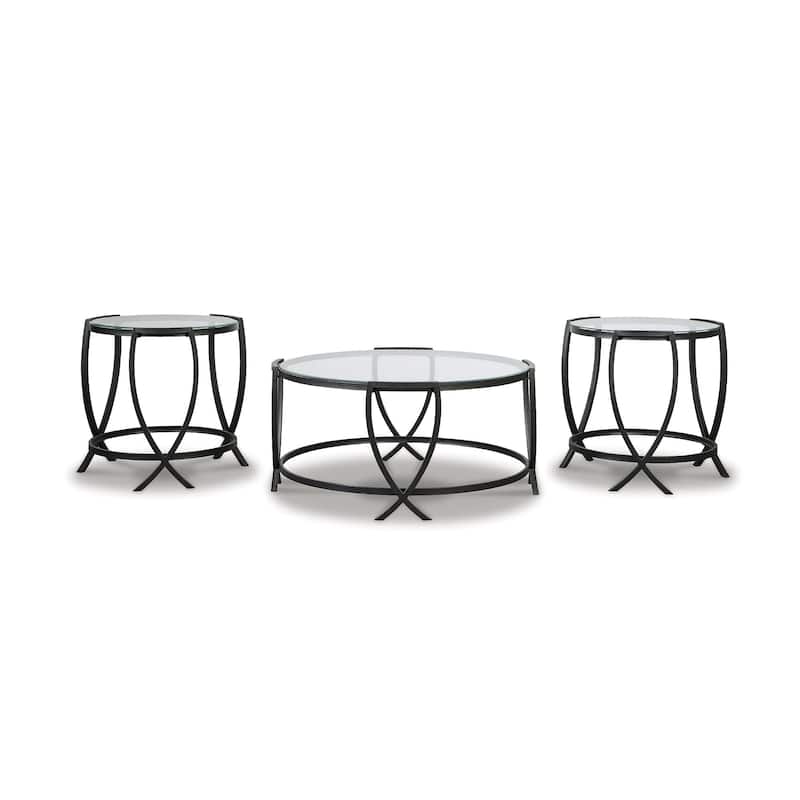 Tarrin Black 3-Piece Table Set