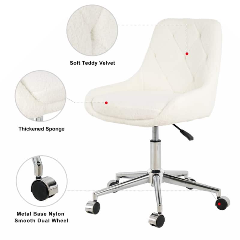 Modern teddy fleece fabric with chrome legs living room furniture dining chair(set of 1)