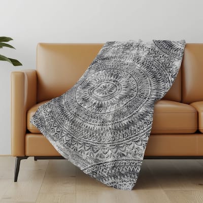 Premium Machine Washable ASB113 Global Medallion Sherpa Throw Blanket