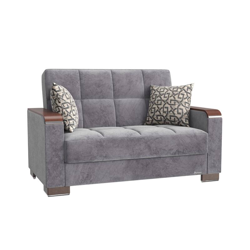 Collection Upholstered Convertible Loveseat With Storage