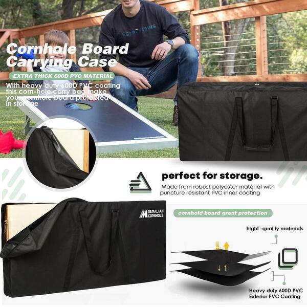 Talgatng Pros Cornhole Boards - 4'x2' Wood Pattern Cornhole Game W