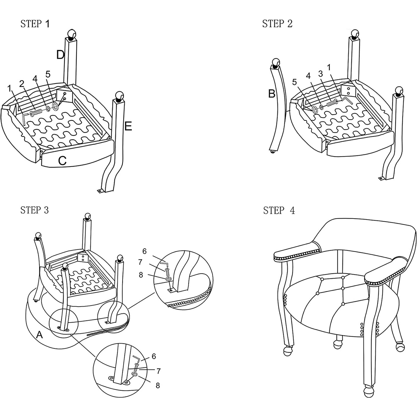 Solid Wood Frame Dining Chairs with Casters for Poker Tables-image