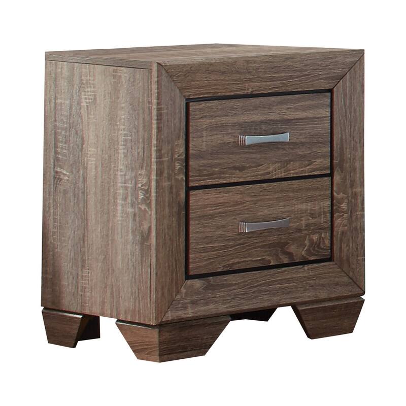 Brown 2 Drawer 23.5 in. W Nightstand with Sturdy Hardware and Ample Storage