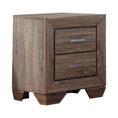 Brown 2 Drawer 23.5 in. W Nightstand with Sturdy Hardware and Ample Storage
