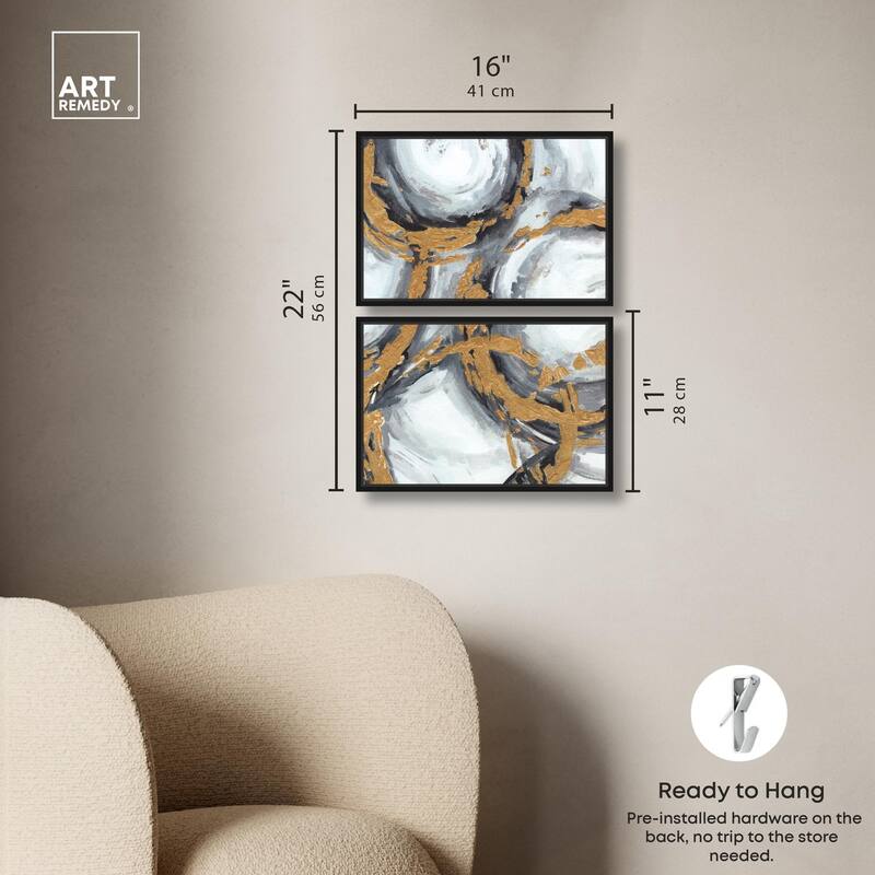Love Circles Canvas Set of 2 by Art Remedy