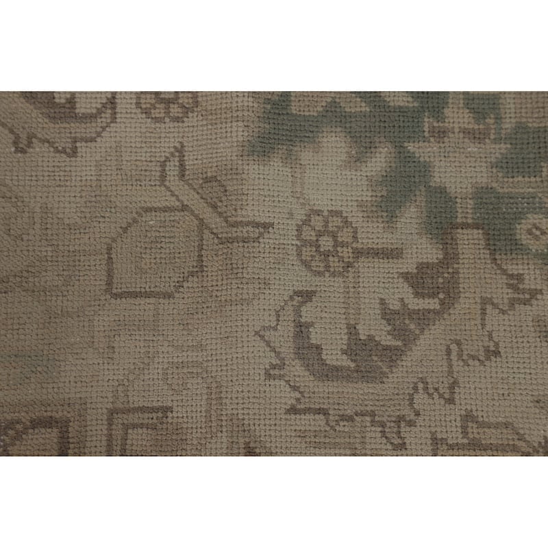 Distressed Muted Tabriz Persian Vintage Rug Handmade Wool Carpet - 9'10" x 12'8"
