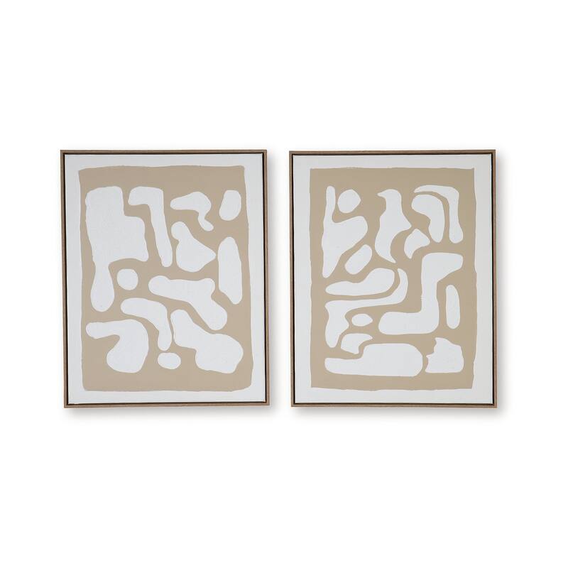 Signature Design by Ashley Waldett Beige/White Wall Art (Set of 2)