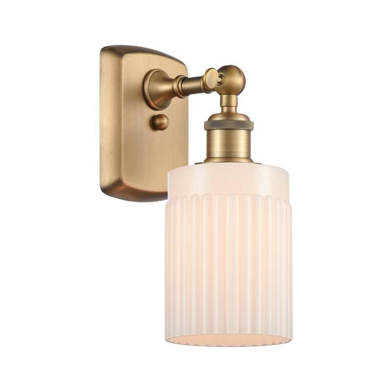 Innovations Lighting Hadley 9" Tall Bathroom Sconce - Brushed Brass / Matte White