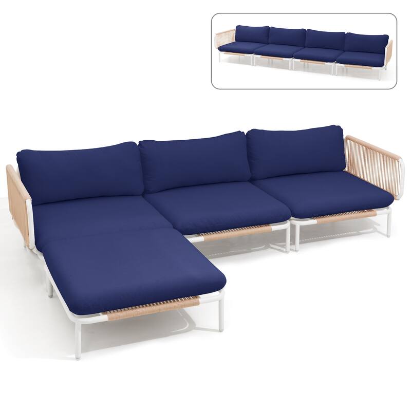 Pellebant Outdoor Sectional Sofa Patio Conversation Seating Set