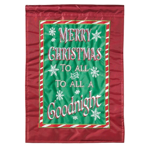 Red and Green Merry Christmas Rectangular Large Flag 42" x 29" - N/A