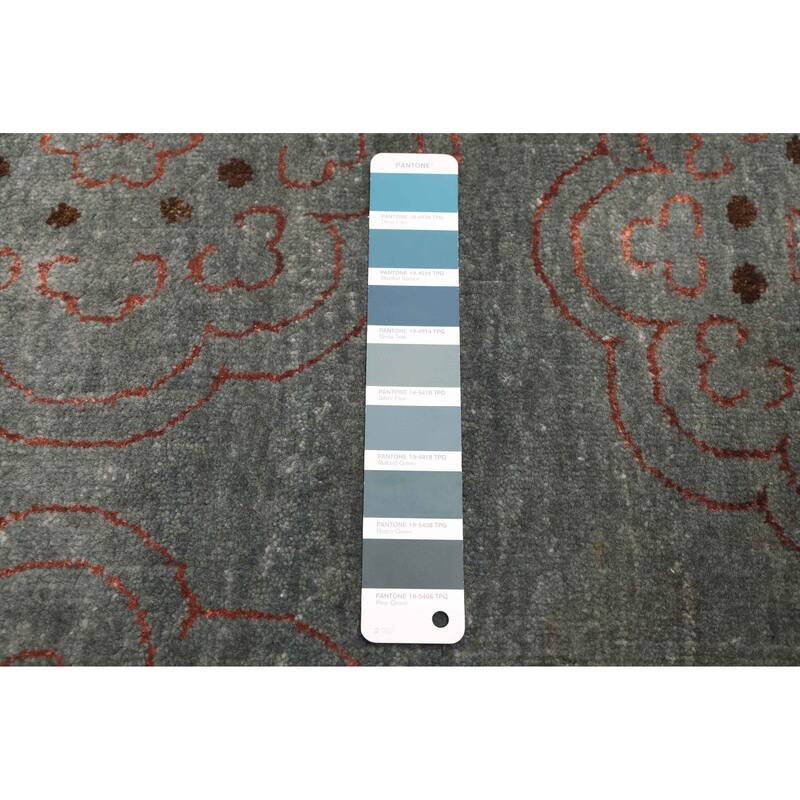 ECARPETGALLERY Hand-knotted Legacy Teal Silk, Wool Rug - 9'6 x 13'3