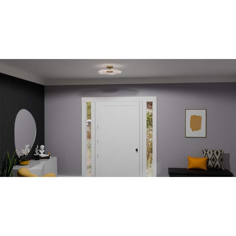 Ibis Integrated LED Brushed Gold Semi-Flush Mount
