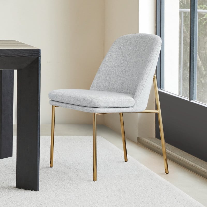 Evelyn Modern Dining Chair with Metal Legs Set of 2