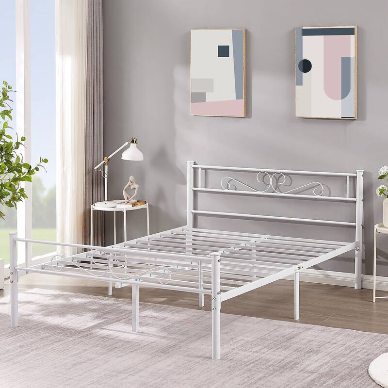 VECELO Premium Platform Bed Frame with Headboard,Easy Set-up Twin/Full/Queen Size Bed