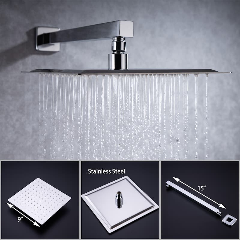 CLihome 1-Spray Patterns 10 in. Wall Mount Shower Faucet
