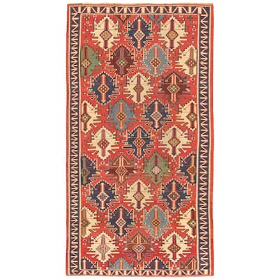Antique Kilim Collection Rust/Ivory Hand-Woven Wool Area Rug (6' 3" X 11' 3") - 6' x 11'