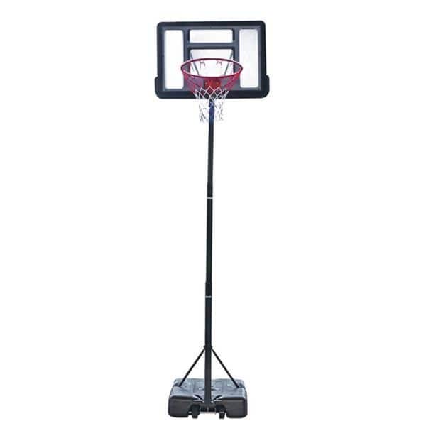 slide 2 of 15, Portable Removable Basketball System Basketball Hoop Teenager PVC Transparent Backboard with Adjustable Height 7ft - 8.5ft Black