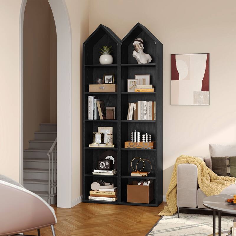 Moasis 6 Tier Tall Narrow Bookshelf and Bookcase Cube Storage Organizer