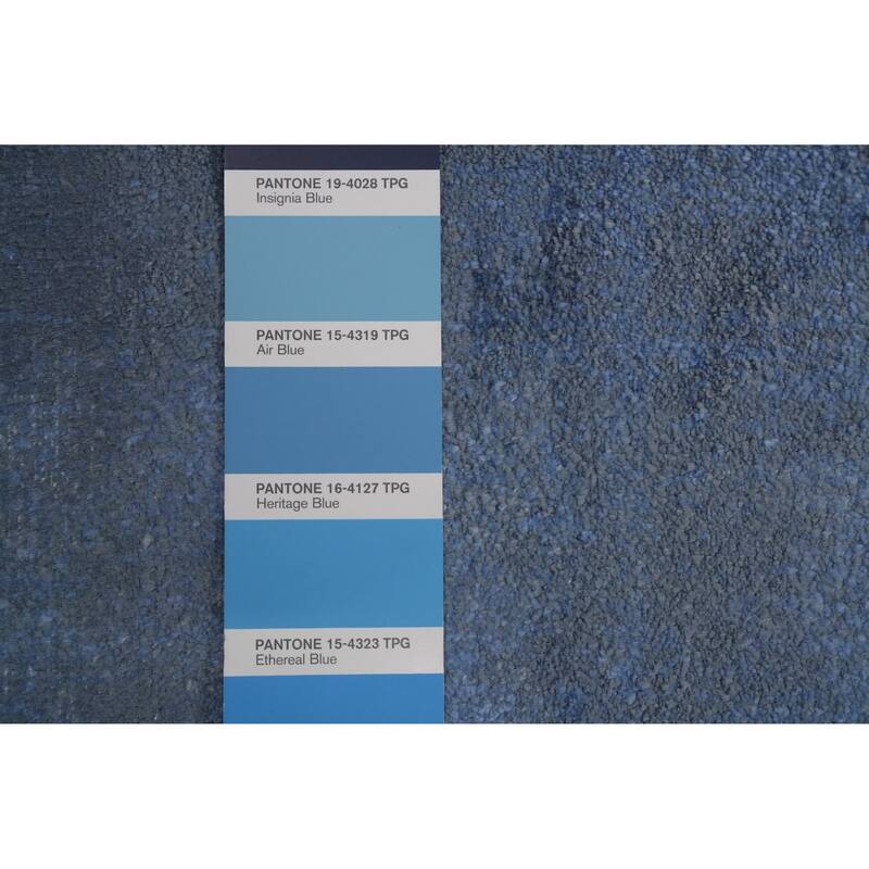 Machine Made Oriental Polyester Carpet Traditional Medallion Navy Blue & Blues Tabriz Area Rug - 7' 5'' X 5' 2''